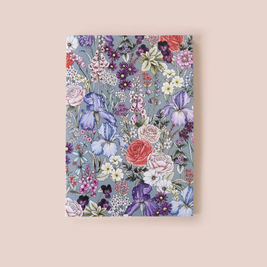 BLOOMS IN BLUE UNLINED NOTEBOOK