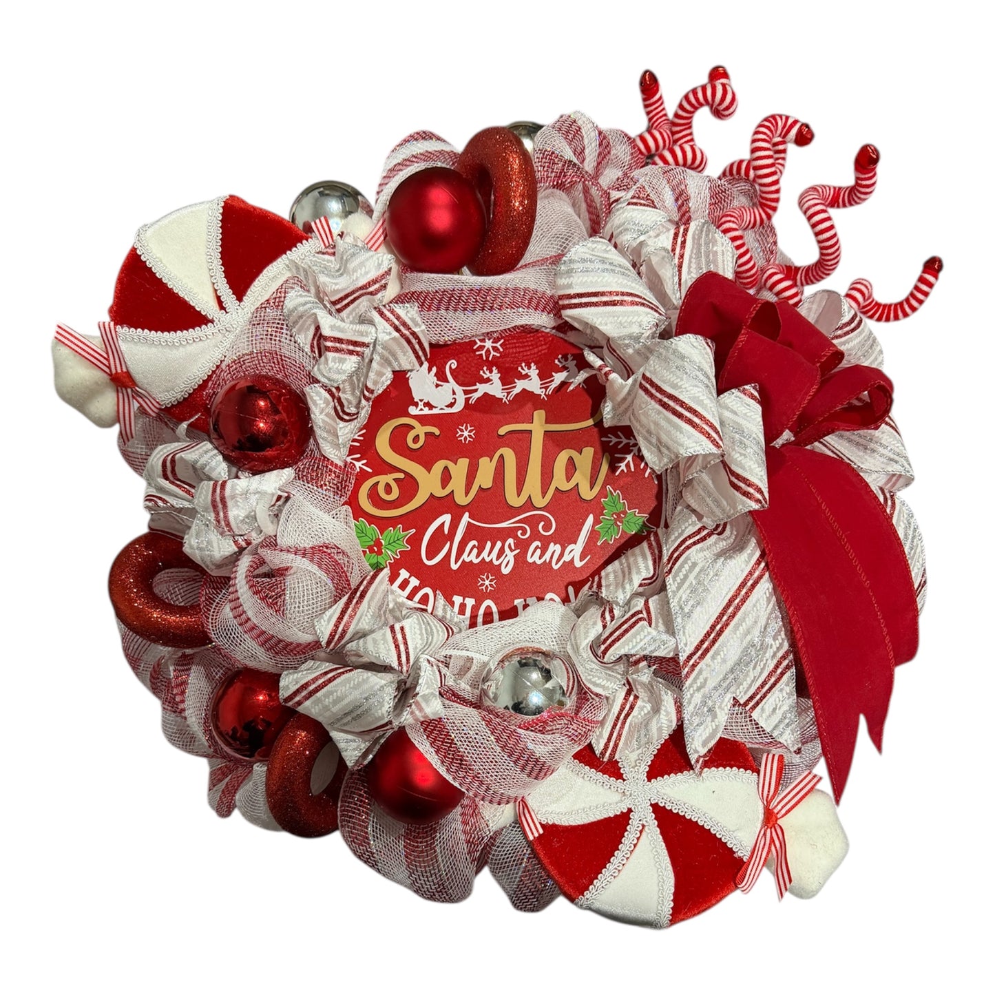 🎅 Santa Candy Cane Christmas Wreath