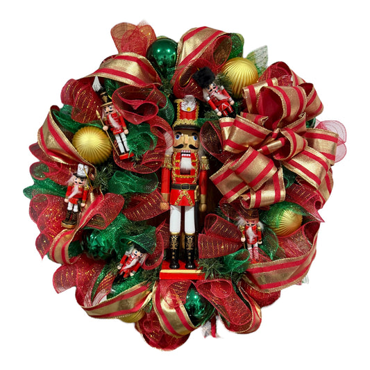 Nutcracker Christmas Wreath - Deluxe