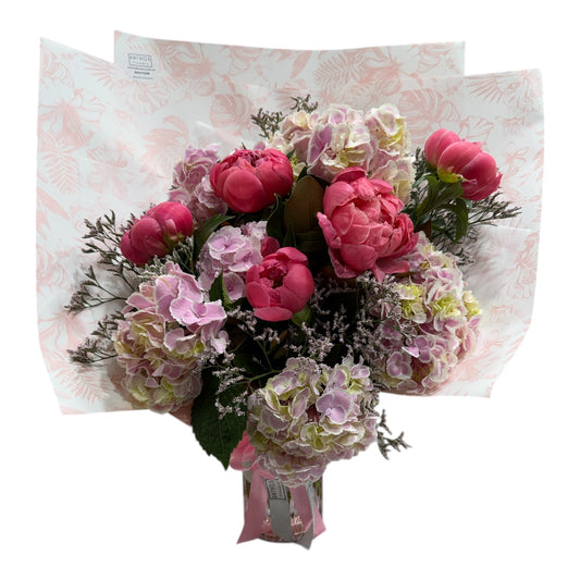 Tina - Peony and Hydrangea Bouquet in Vase