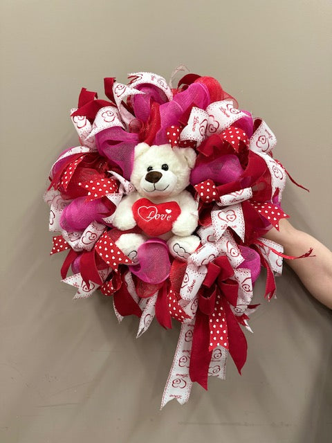 Valentine’s Teddy Bear Wreath