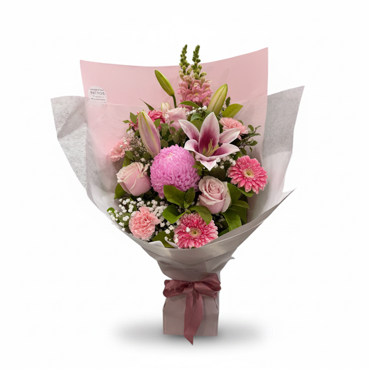 Flamingo Soft Pink Bouquet – White Background