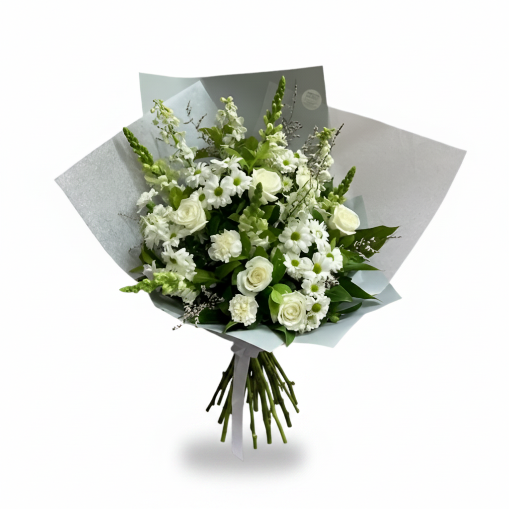 Pearl Garden large-scale floral arrangement on a pure white background